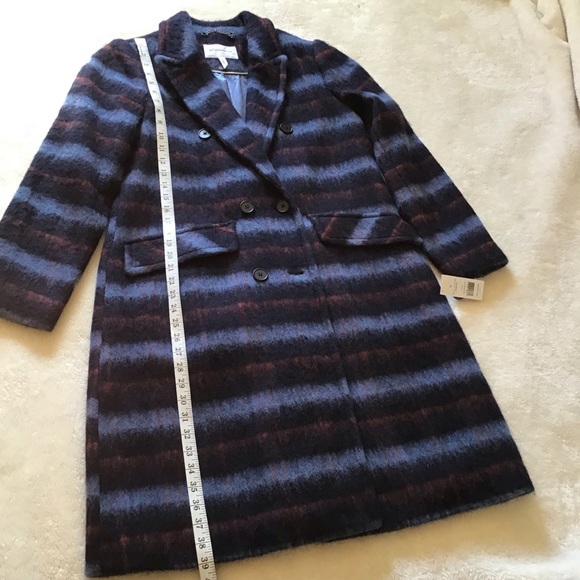 NWT BCBG generation bcbgeneration double breasted blue plaid wool blend coat - Picture 8 of 12